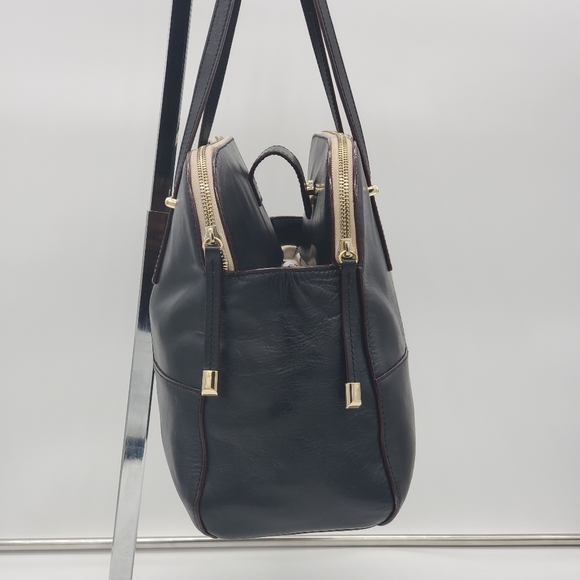 Antonio Melini Black Stachel with Gold Hardware and Three Compartment - Picture 10 of 16